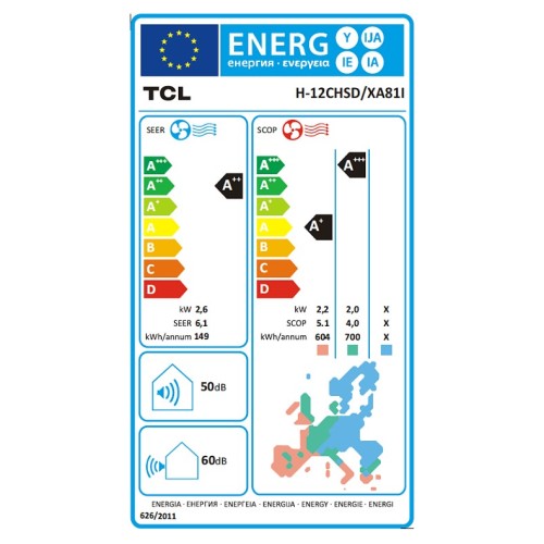 ΚΛΙΜΑΤΙΣΤΙΚΟ TCL H-12CHSD/XA81I INVERTER 12000BTU R32 WI-FI HOTEL SERIES